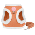 Fur-Lined Winter Dog Harness & Leash Set — Warm Plush Pet Harness for Chihuahua, Yorkie & Small Puppies