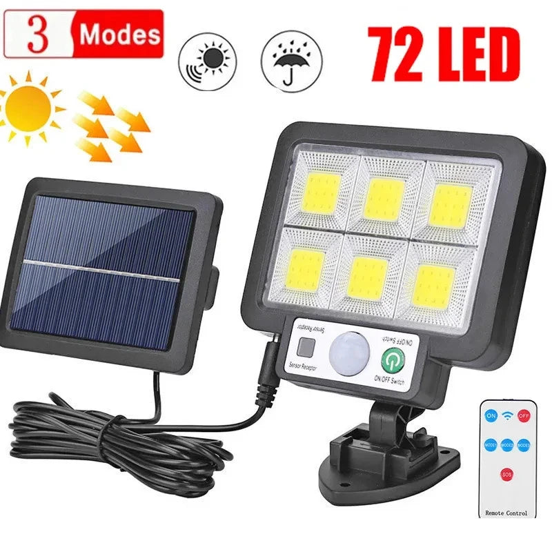 Solar LED Split Wall Light with Motion Sensor, 3 Modes Waterproof Outdoor Security and Garden Lamp