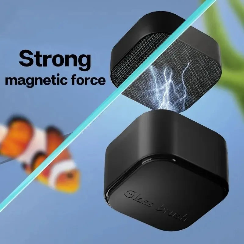 Mini Square Magnetic Aquarium Glass Cleaner Scratch-Resistant Brush for Small Fish Tanks