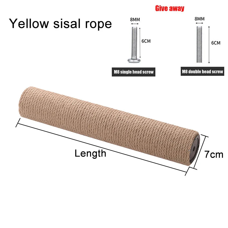 Cat Tree Replacement Scratching Post – Sisal Rope Climbing Post for Cat Tower, Multiple Lengths 12.5–50 cm (4.9–19.7 in), 7 cm Diameter
