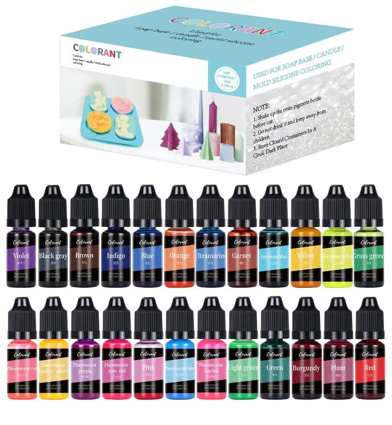 Candle Dye Kit - Liquid Colorants for DIY Candle & Soap Making (5ml / 10ml Bottles)