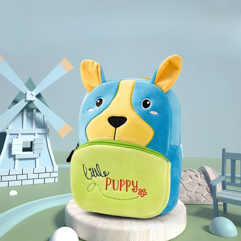 Plush Animal Anti-Lost Backpack for Toddlers & Preschool Kids - Cute Kindergarten Bag
