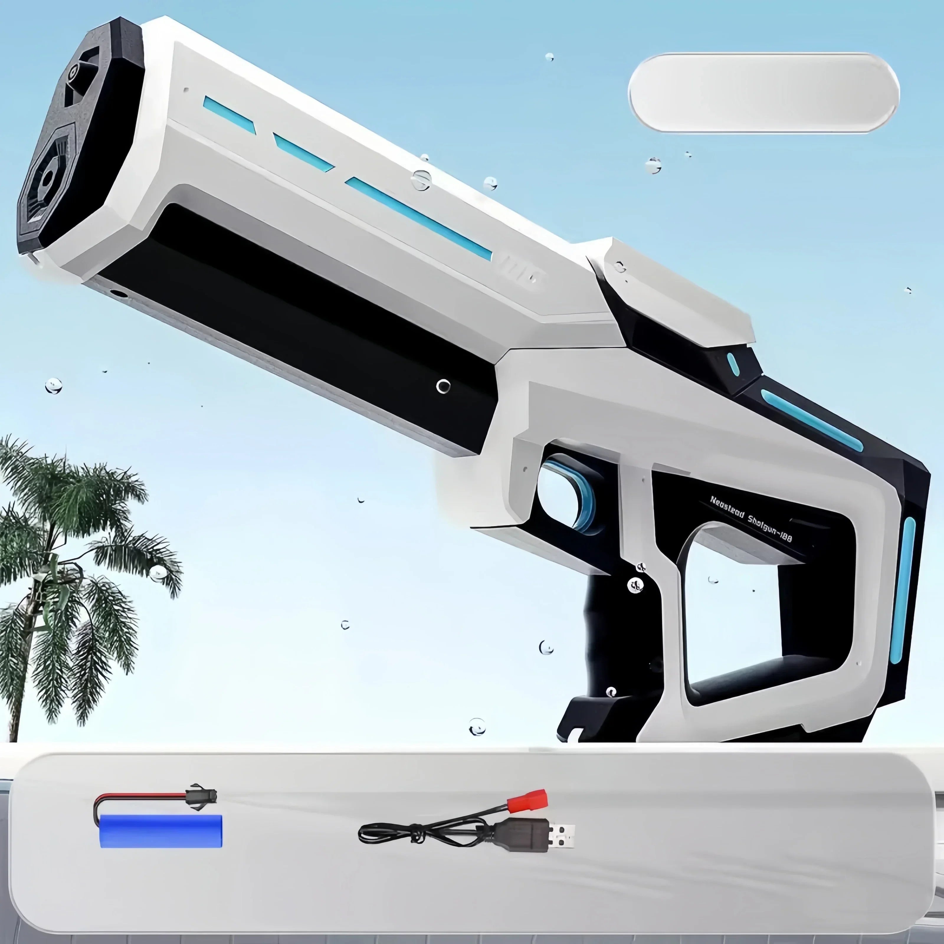 Electric Water Blaster for Adults – Powerful Automatic Water Gun with LED Flash, Lithium Battery-Powered Beach & Pool Toy for Teens & Kids