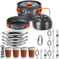 Lightweight Aluminum Camping Cookware Set – Nonstick Pot & Pan for 2-4 People with Mesh Carry Bag