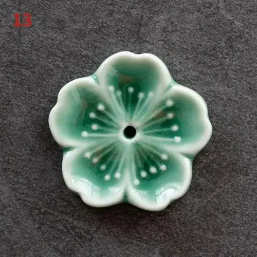 Cherry Blossom Ceramic Incense Burner Sakura Incense Stick Holder Aromatherapy Censer Home & Office Decor