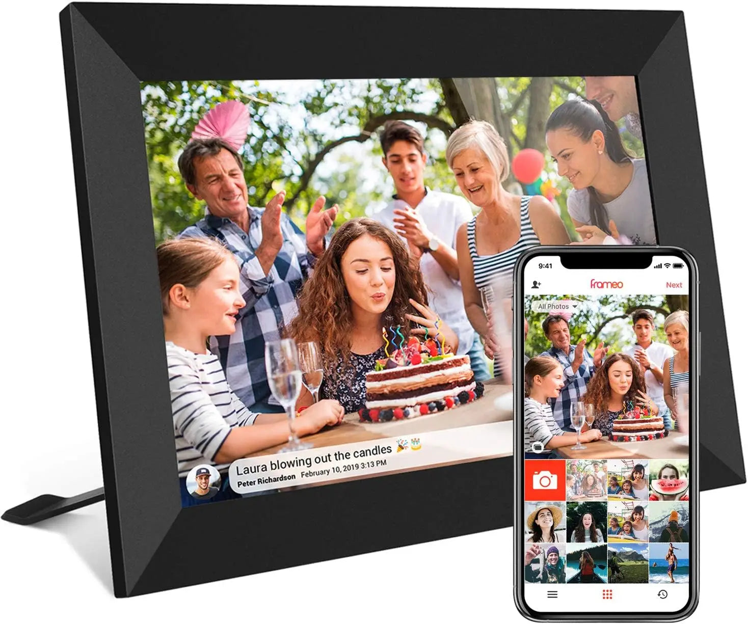 32GB 10.1 Inch (25.7 cm) Smart WiFi Digital Photo Frame 1280x800 IPS Touch Screen - Gift for Family & Friends