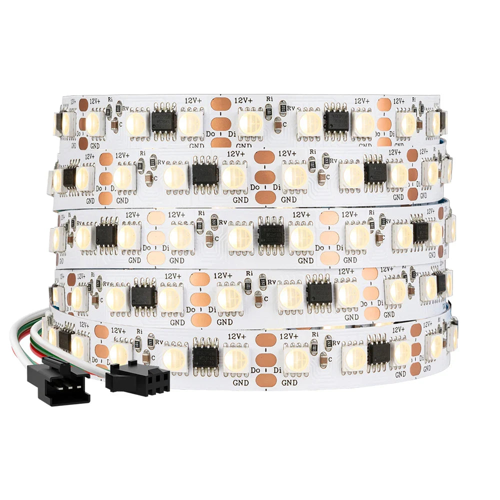 WS2814 RGBW Addressable LED Strip Light 5m (16.4ft) DC12V/DC24V SMD5050 IP30 IP65 IP67 4-in-1 RGB+W 3-Pin