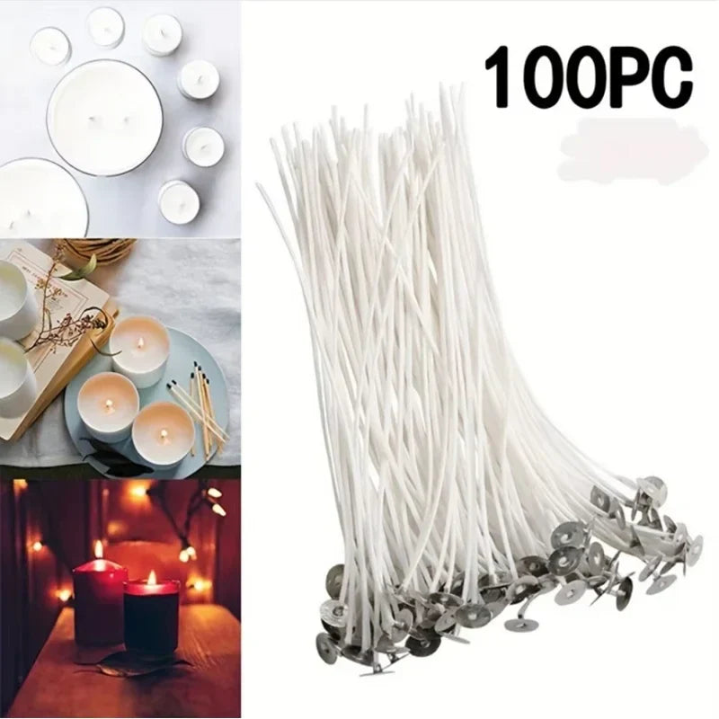 30-Pack Waxed Cotton Core Candle Wicks - Smokeless DIY Candle Making