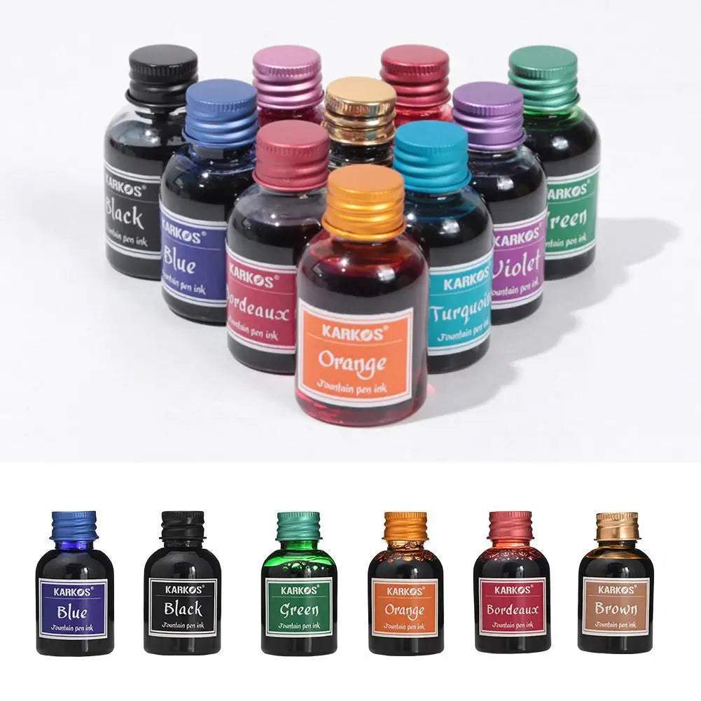 30ml Fountain Pen Ink Bottle (1.01 fl oz) — Water-Based Calligraphy Refill Ink for Stationery & School