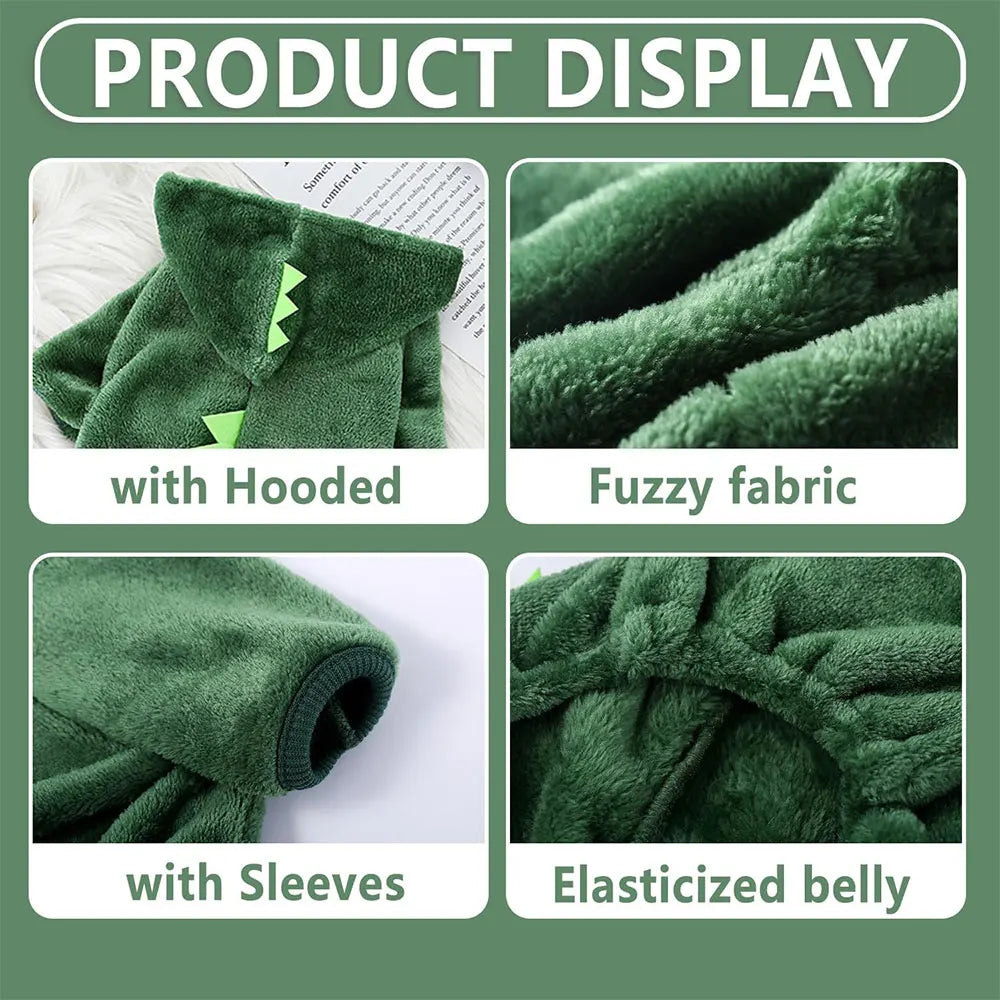 Dinosaur Cotton Pet Pullover – Cute Soft Sweater for Small Dogs & Cats, Autumn Winter Puppy Kitten Clothing