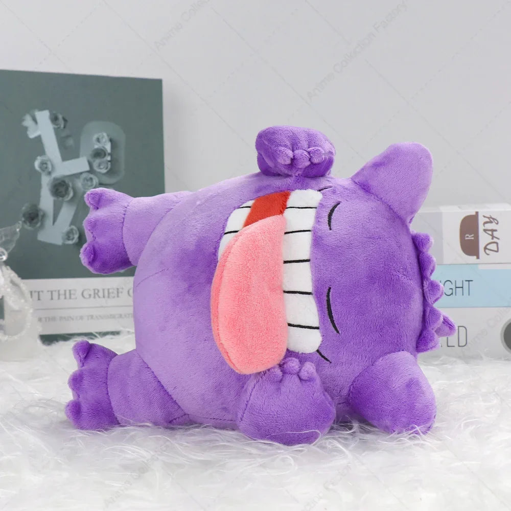 Sleeping Gengar Plush Toy Soft Anime Ghost Monster Peluche Doll Cute Birthday Gift for Kids