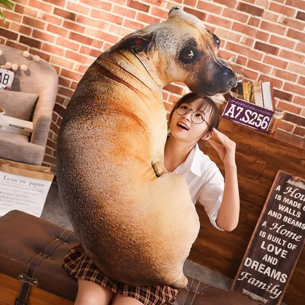 Lifelike Hound Dog Throw Pillow 3D Plush Cushion – Soft Pet Accent Pillow for Home & Office, 20 cm / 50 cm (7.9 in / 19.7 in)