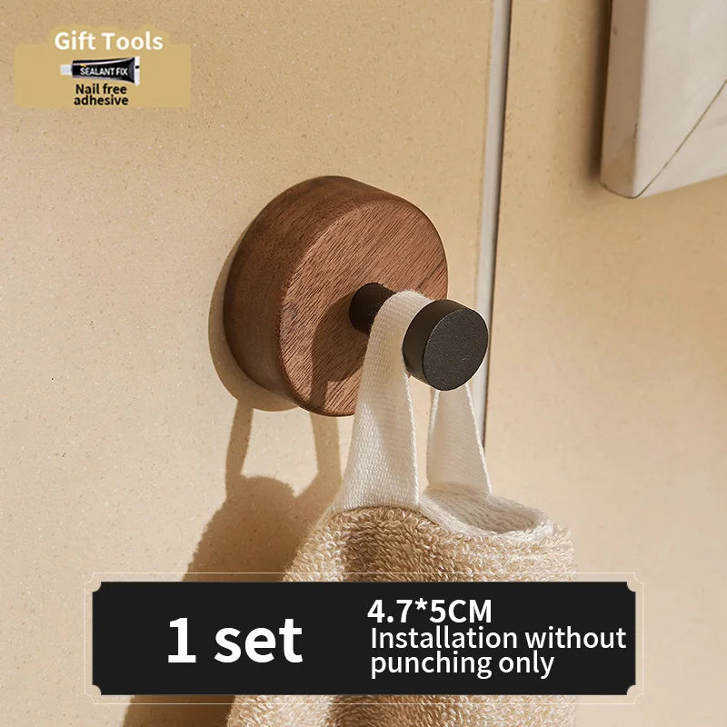 Aluminum Adhesive Robe Hook - Wall-Mounted Viscose Hook for Towels, Coats and Bags (1-3 Hooks)