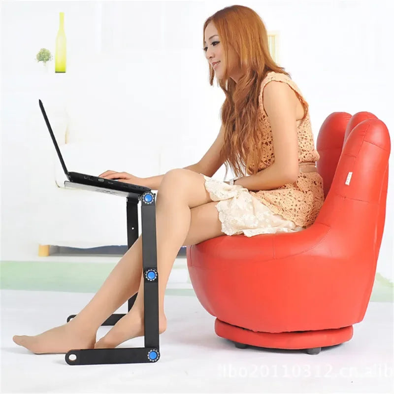Adjustable Foldable Laptop Lap Desk 53 x 26 x 4 cm (20.9 x 10.2 x 1.6 in) - Portable Ergonomic Bed & Sofa Laptop Stand with Mouse Pad and Cooling Vents