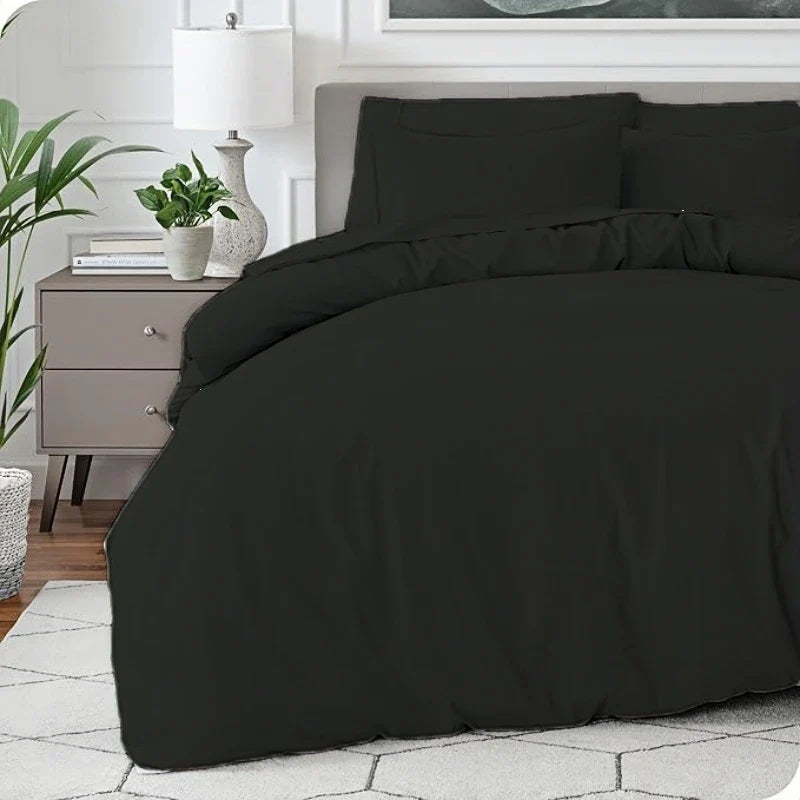Brushed Microfiber 3-Piece Duvet Cover Set - Fits 1.0–2.2 m (3.3–7 ft) Blankets, Corner Ties & Hidden Closure, Machine Washable