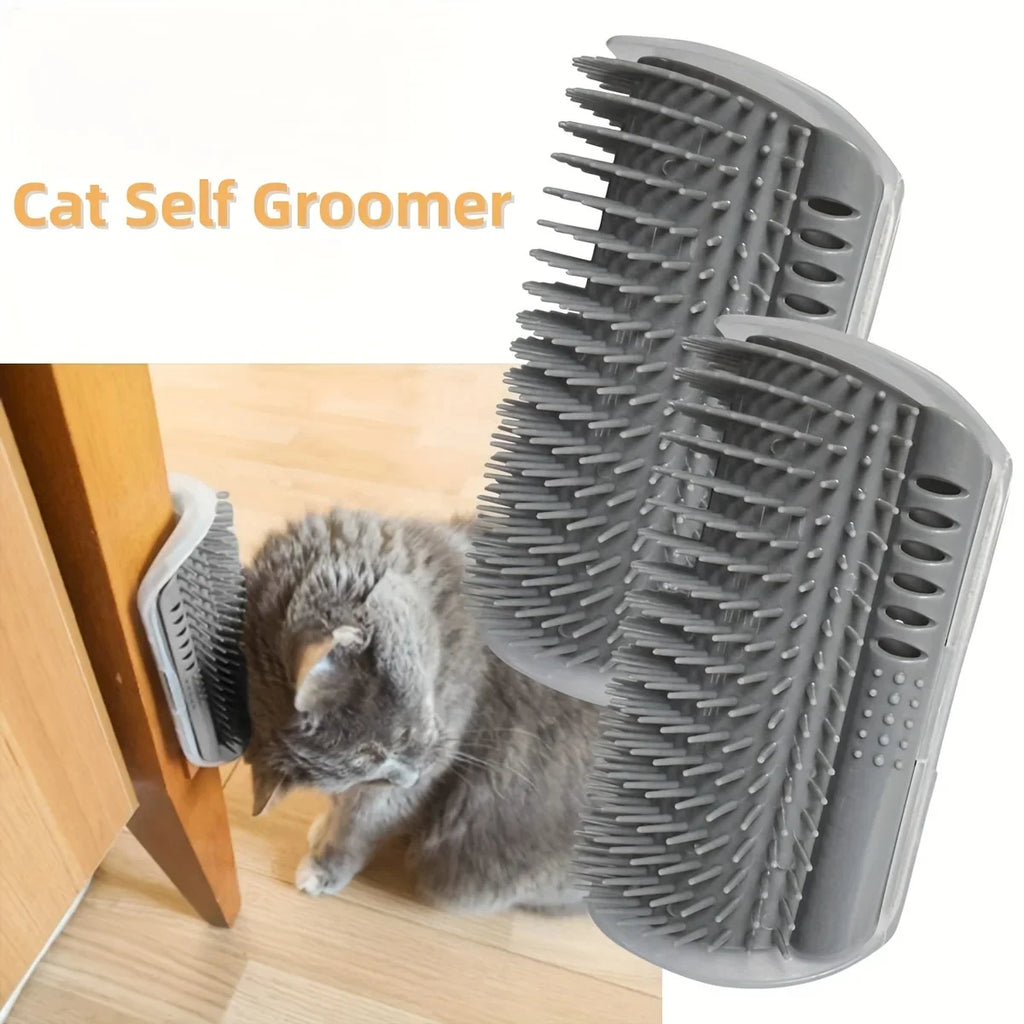 Wall-Mounted Cat Self Groomer Massage Brush — Self-Grooming Comb for Cats, Kittens & Small Dogs
