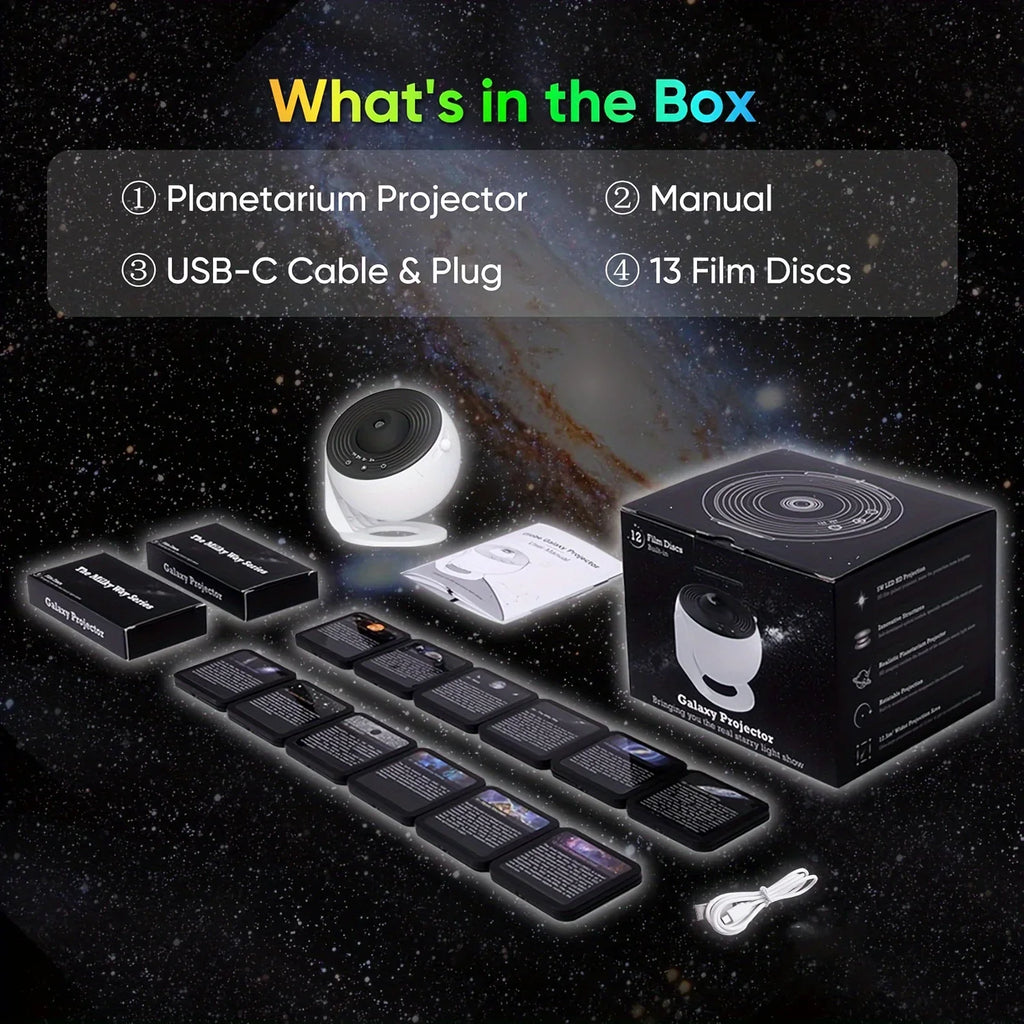LED Galaxy Star Projector 13-in-1 Planetarium Night Light 360° Rotating for Bedroom & Gift