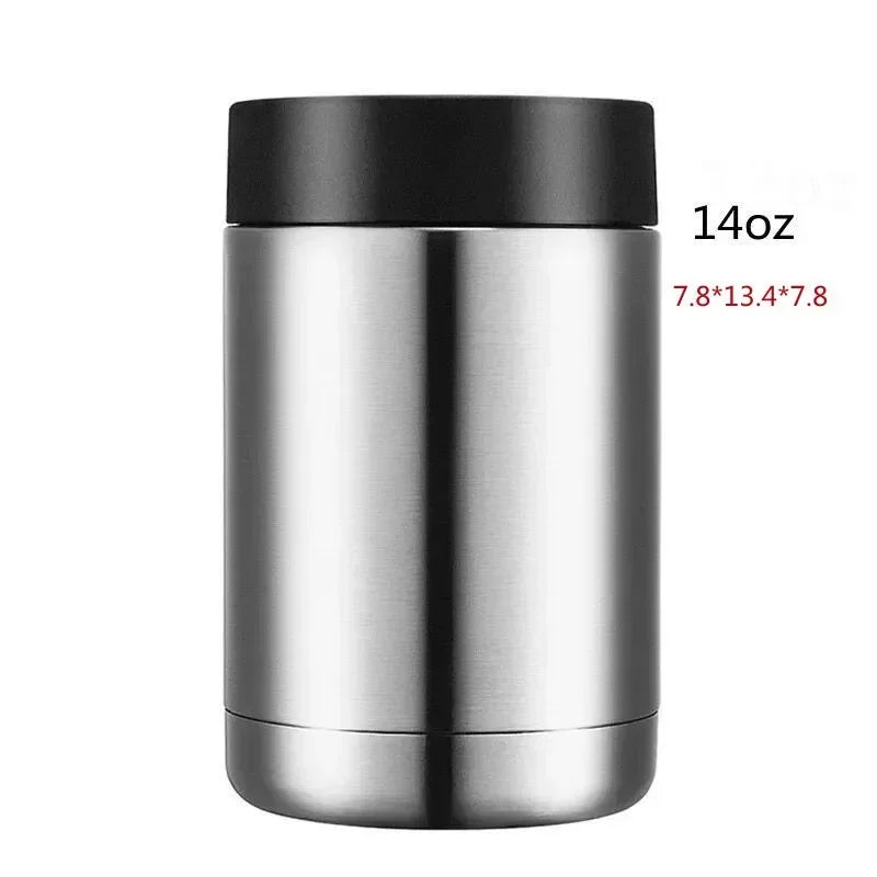 Double-Wall Vacuum Insulated Stainless Steel Bottle & Can Cooler — Wine, Beer & Soda Chiller for Bar, Camping & Outdoor