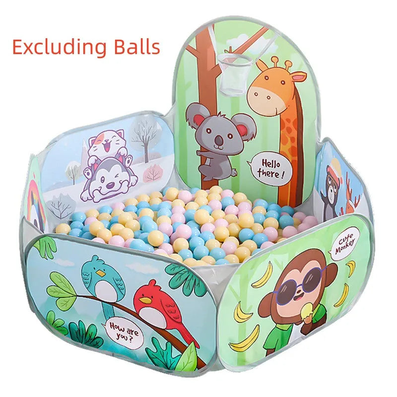 120 cm (47 in) Kids Playpen Ball Pit Tent with Basketball Hoop – Portable Indoor/Outdoor Children's Playhouse
