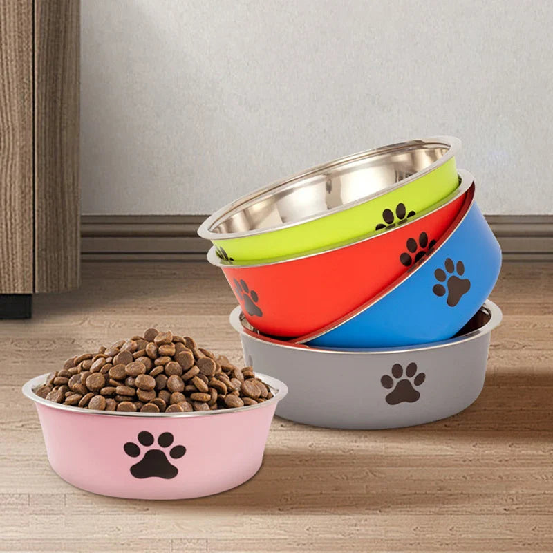 Non-Slip Stainless Steel Pet Bowl for Small Dogs & Cats - Food-Grade Water & Feeding Bowl (Multiple Sizes)