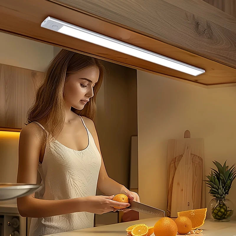 LED Motion Sensor Under-Cabinet Light - USB-C Rechargeable Wireless Night Lamp (10/20/30/40 cm | 4/8/12/16 in)