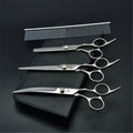Professional Dog Grooming Scissors Set - 6" (15.2 cm) & 7" (17.8 cm) Stainless Steel Thinning & Curved Pet Shears
