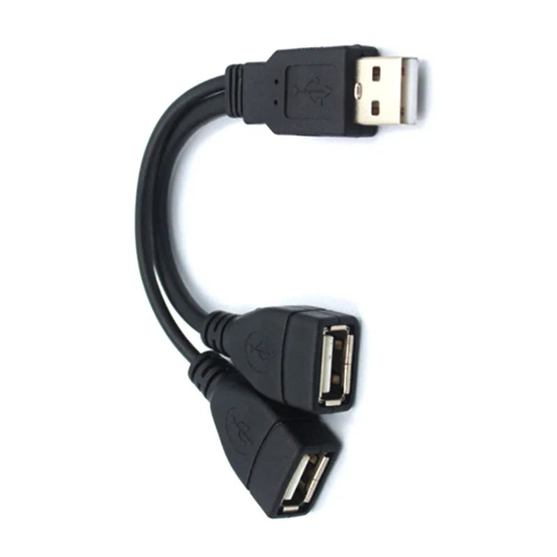 USB 2.0 A Male to Dual USB-A Female Y Splitter Cable - Data + Charging, 15 cm / 30 cm (5.9 in / 11.8 in)