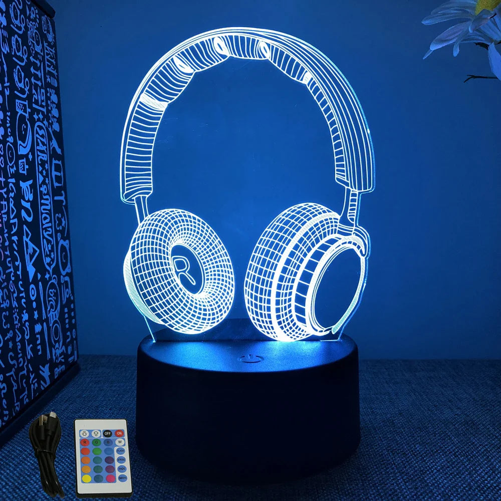 3D LED Neon Gamer Lamp - RGB Acrylic Night Light with Remote & Touch for Kids & Gaming Room