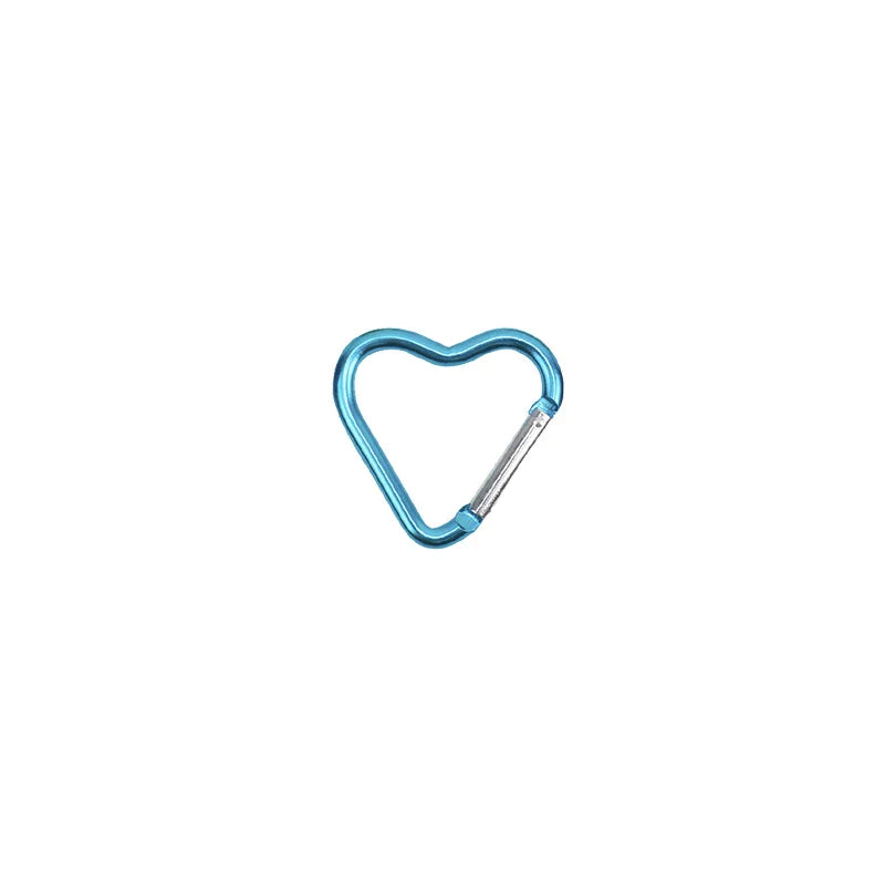 Heart-Shaped Aluminum Carabiner Keychain Clip for Keys, Water Bottles & Bags - Travel Hanging Hook