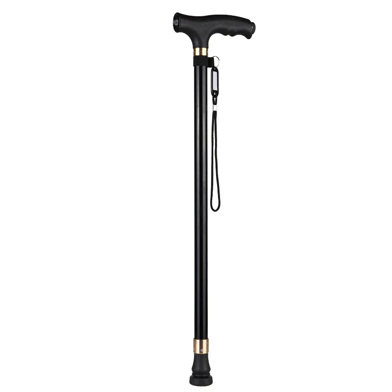 Adjustable Aluminum Walking Cane with LED Light, Non-Slip T-Handle Retractable Senior Walking Stick 28–37 in (72–94 cm)