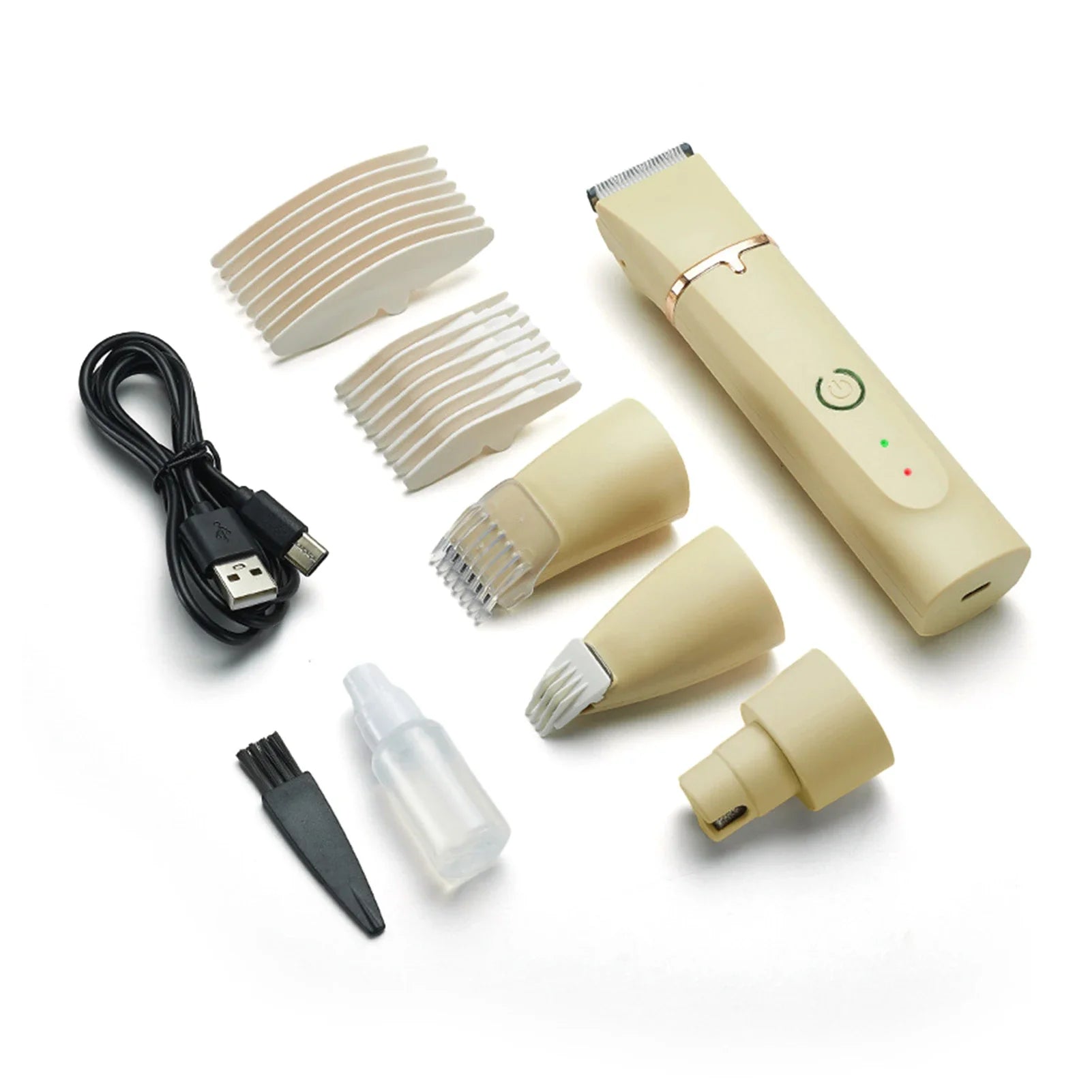 4-in-1 Waterproof Rechargeable Pet Grooming Kit — Cordless Dog & Cat Clippers with Nail Grinder & Detail Trimmer