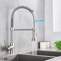 Brushed Nickel Pull-Out Kitchen Faucet — Deck-Mounted Single-Handle 360° Rotating Sprayer, Hot & Cold