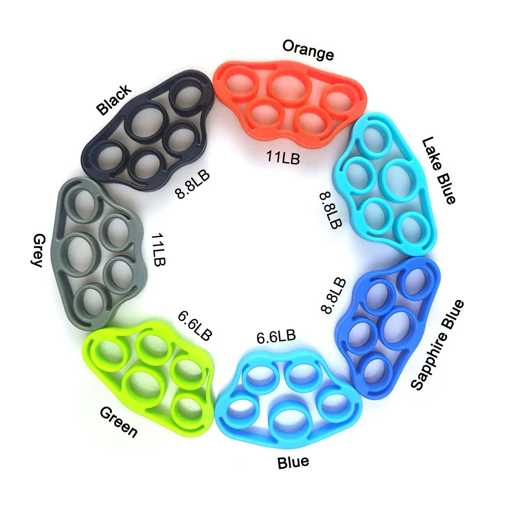 5-Finger Silicone Finger Strengthener Ring – Hand Grip & Finger Exerciser for Rehab, Guitar Practice, Stress Relief