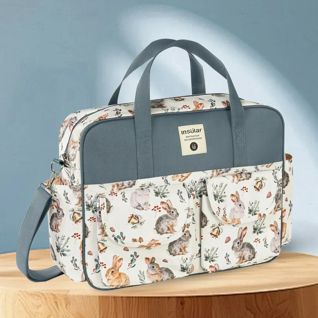 Large Capacity Waterproof Mommy Diaper Bag - Wide-Opening Travel Messenger Crossbody Nappy Bag with Organizer