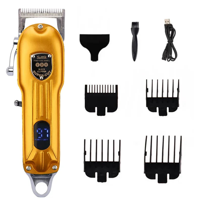 Professional Rechargeable Pet Hair Clipper - All-Metal Dog & Cat Grooming Trimmer, Quiet Cordless