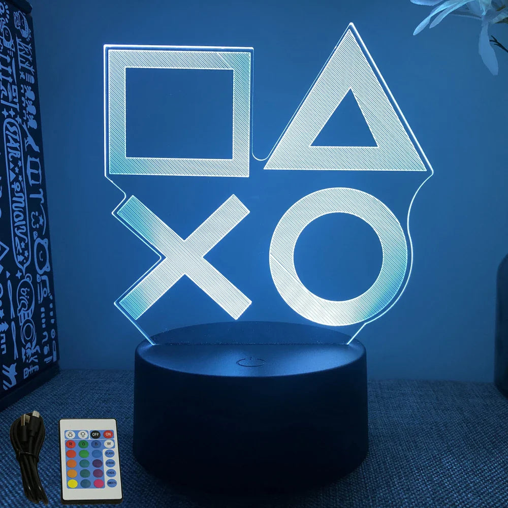 Neon Gamer 3D LED Night Light RGB – Gaming Table Lamp for Kids, Bedroom & Gamer Room