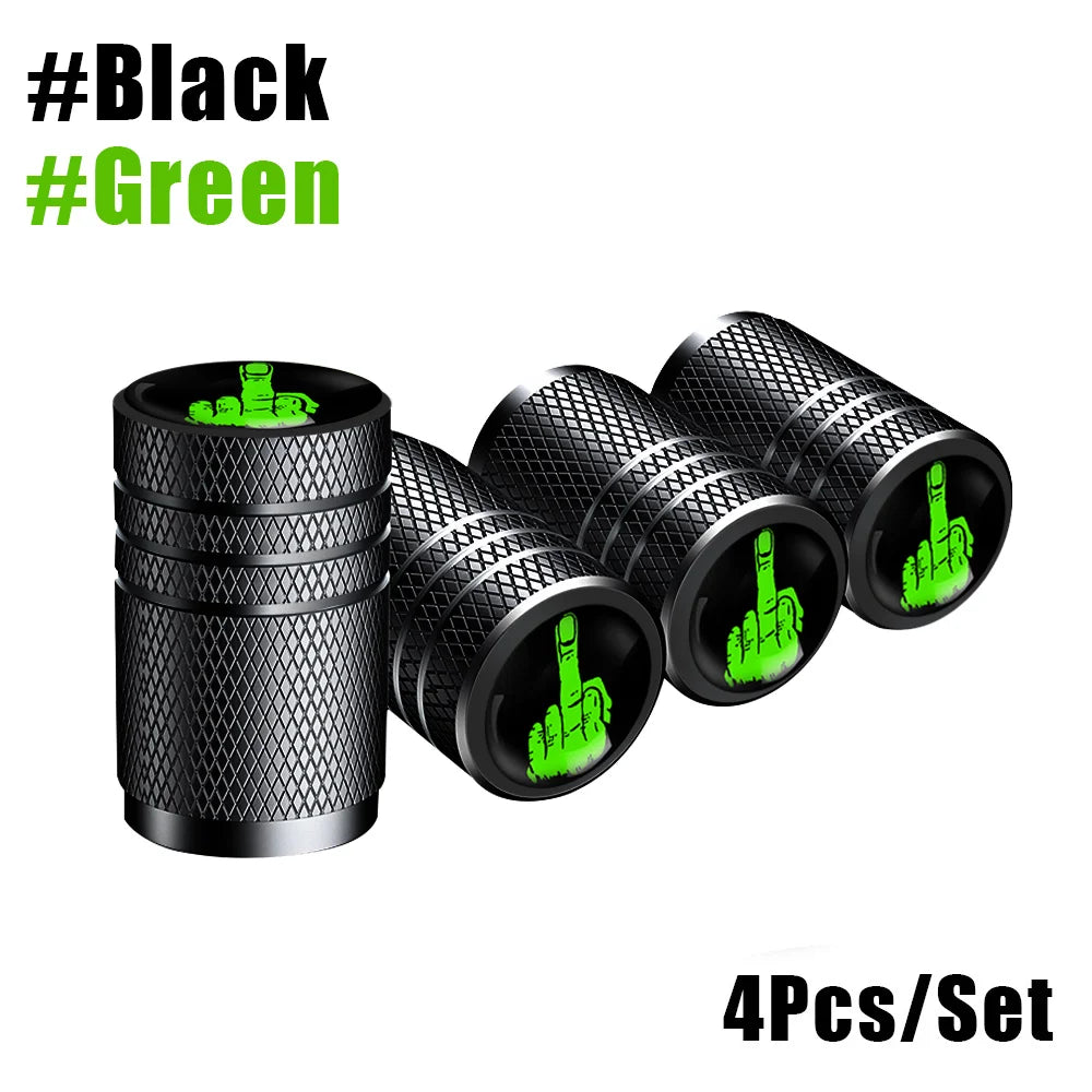 4-Pack Aluminum Tire Valve Stem Caps — Universal Dustproof Air Valve Caps for Car, Bike & Motorcycle