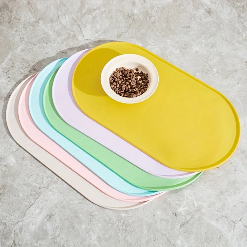 Non-Slip Waterproof Pet Feeding Mat for Cats & Dogs - Silicone Plastic Bowl Mat for Multipet Households