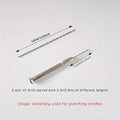 Candle Punch Tool Set for DIY Candlemaking & Crafts - 2 Drill Bits 2.5mm×56mm (0.10 in×2.20 in) & 2mm×100mm (0.08 in×3.94 in)