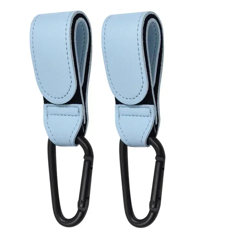 PU Leather 360° Rotating Stroller Hook - Baby Bag Pram Organizer (1 or 2-Pack)