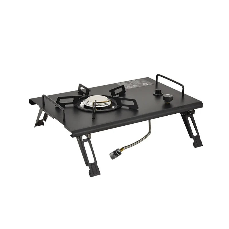 Folding Removable IGT Wood Top Camping Table – Lightweight Aluminum Alloy BBQ Grill Outdoor Picnic & Fishing Table