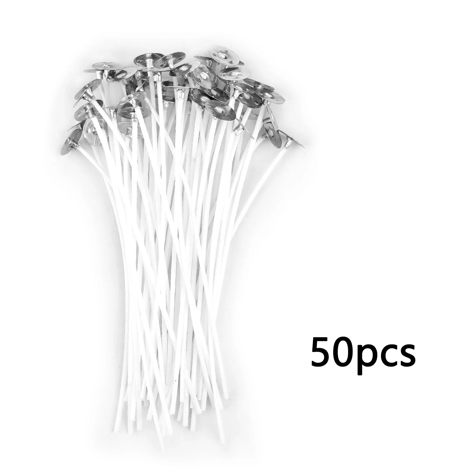 Pre-Waxed Pure Cotton Candle Wicks — 50/100 Pack, Smokeless DIY Candle Wicks, Multiple Lengths 2.6–20 cm (1.0–7.9 in)