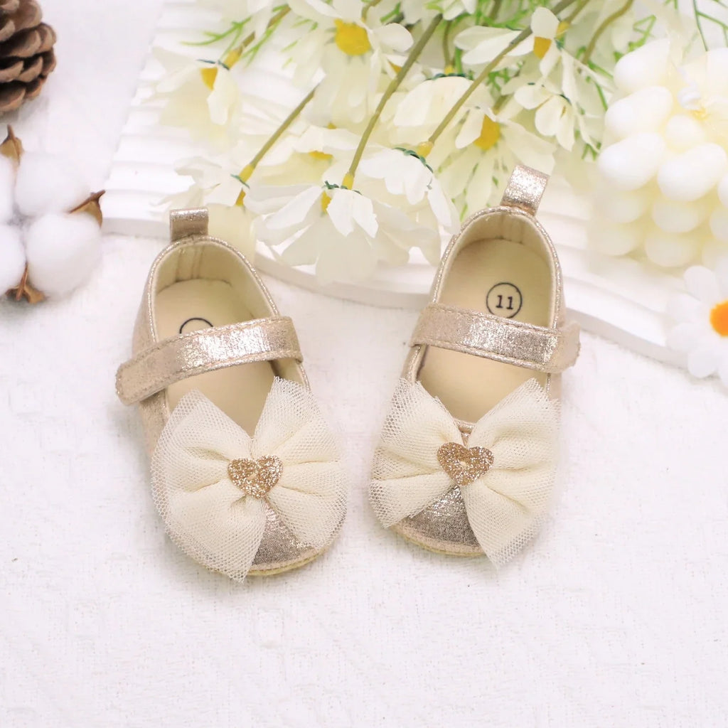 Baby First Walkers Breathable Non-Slip Toddler Shoes for Girls Princess Lace