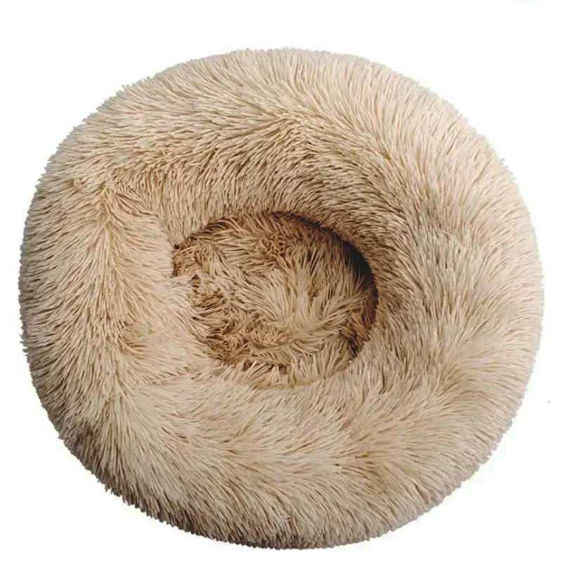 Calming Plush Pet Bed for Dogs & Cats - Corduroy Fleece Bolster, Non-Slip Waterproof Bottom, Multiple Sizes (15.7–35.4 in / 40–90 cm)