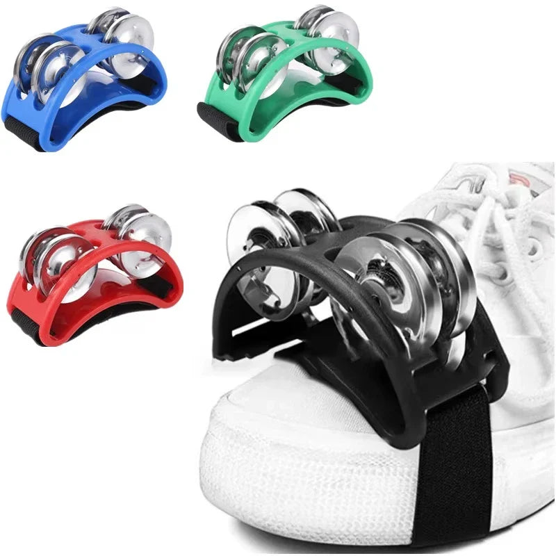 2-Pack Elliptical Hand & Foot Jingle Drum Tambourines – Kids Musical Percussion Instrument for Party & Music Education