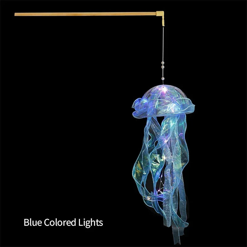 Jellyfish LED Lantern Night Light - Hanging Ocean Mermaid Bedroom & Party Decor for Kids