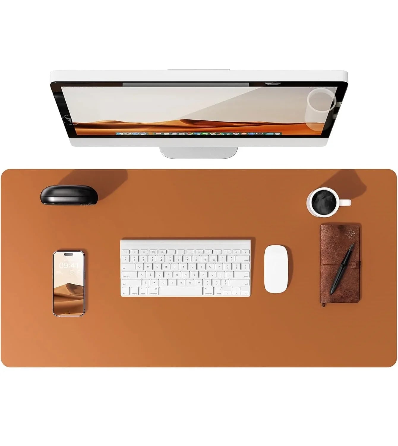 PU Leather Desk Mat – Large Waterproof Mouse Pad & Keyboard Mat, Desk Protector for Office