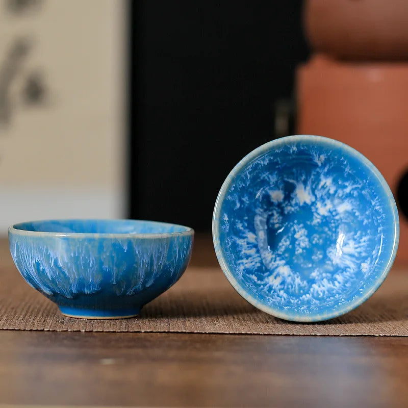 45ml (1.5 fl oz) Mini Jianzhan Kiln-Glazed Ceramic Tea Cup Kung Fu Teacup & Espresso Cup