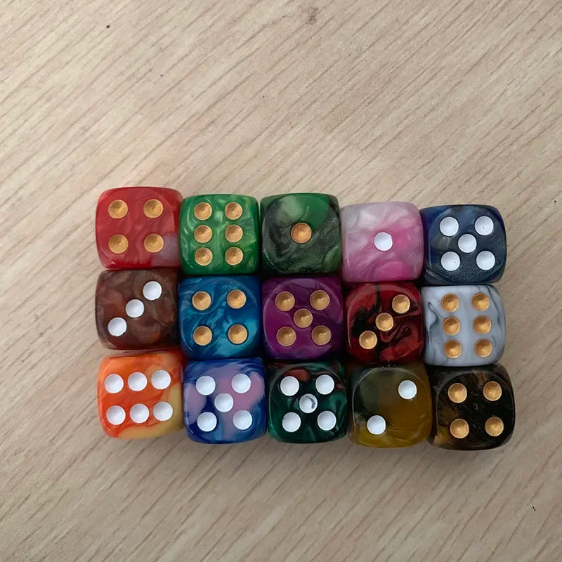 5-Piece 16mm Two-Color 6-Sided Acrylic Dice Set – Board Game & Puzzle Accessory