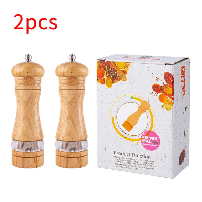Manual Pepper Mill – Acrylic & Rubber Wood with Ceramic Core | Freshly Ground Pepper Grinder